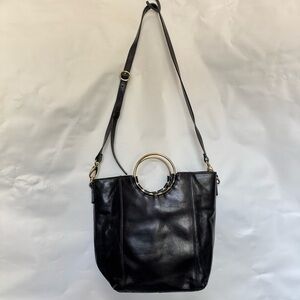 Tignanello // black leather small crossbody purse